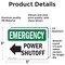 Signmission Power Shutoff (Left Arrow) With Symbol, 5 in W x Rectangle, Vinyl Decal OS-2PACK-EM-D-35-L-10408 - alternate 5